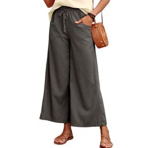CELLABIE Gray Drawstring Pocket Wide Leg Pants Size L